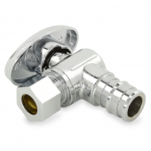 1/2" PEX-A (Expansion) x 3/8" OD Compr. Angle Stop Valve (1/4-Turn), Lead-Free Everhot