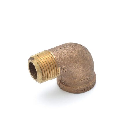 Matco-Norca 1/2" FPT x MPT Brass 90° Street Elbow, Lead-Free