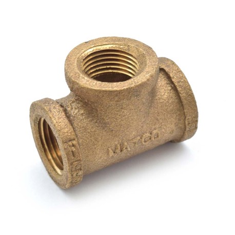 Matco-Norca 1/2" FPT Brass Tee, Lead-Free