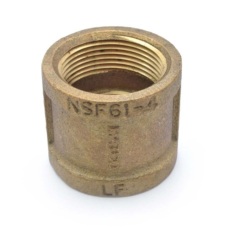 Matco-Norca 1-1/4" FPT Brass Coupling, Lead-Free