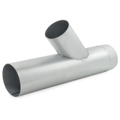 Juniper Industries 6" x 5" Galvanized Reducing Flue Wye, 24" Length, 24 GA - Image 2