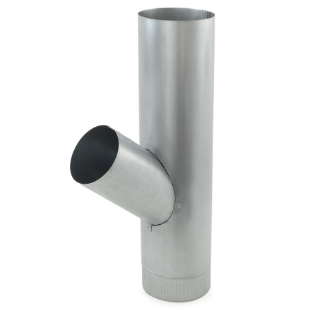 Juniper Industries 6" x 5" Galvanized Reducing Flue Wye, 24" Length, 24 GA