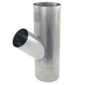 Juniper Industries 8" x 6" Galvanized Reducing Flue Wye, 24" Length, 24 GA - Image 1